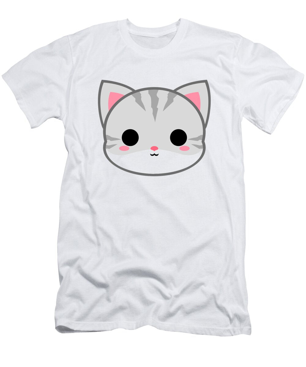 Cute Light Grey and White Tabby Cat Alien3287 T-Shirt