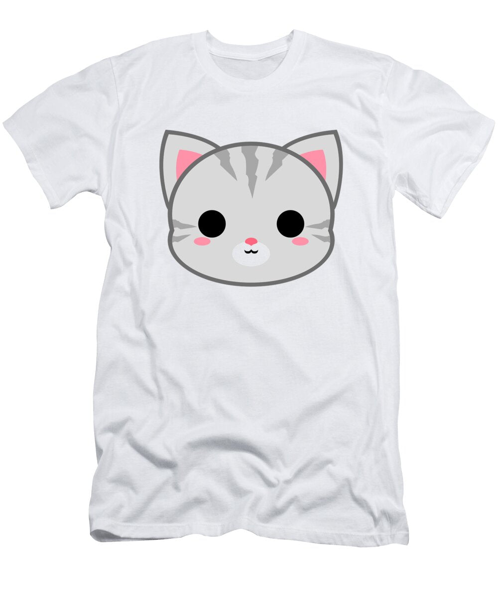 Cute Light Grey Tabby Cat Alien3287 T-Shirt