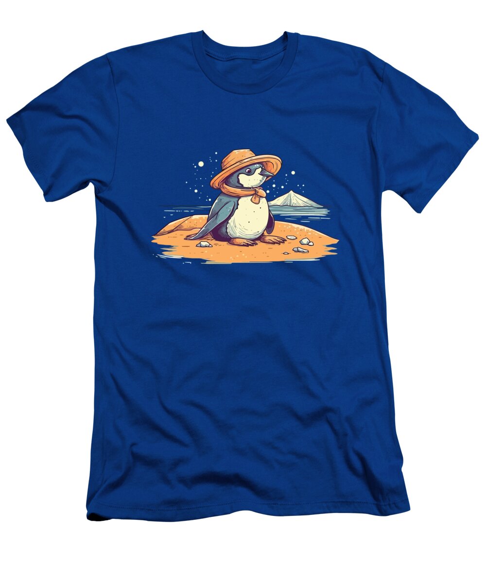 Cute Penguin Chilling on the Beac Amir Faysal T-Shirt
