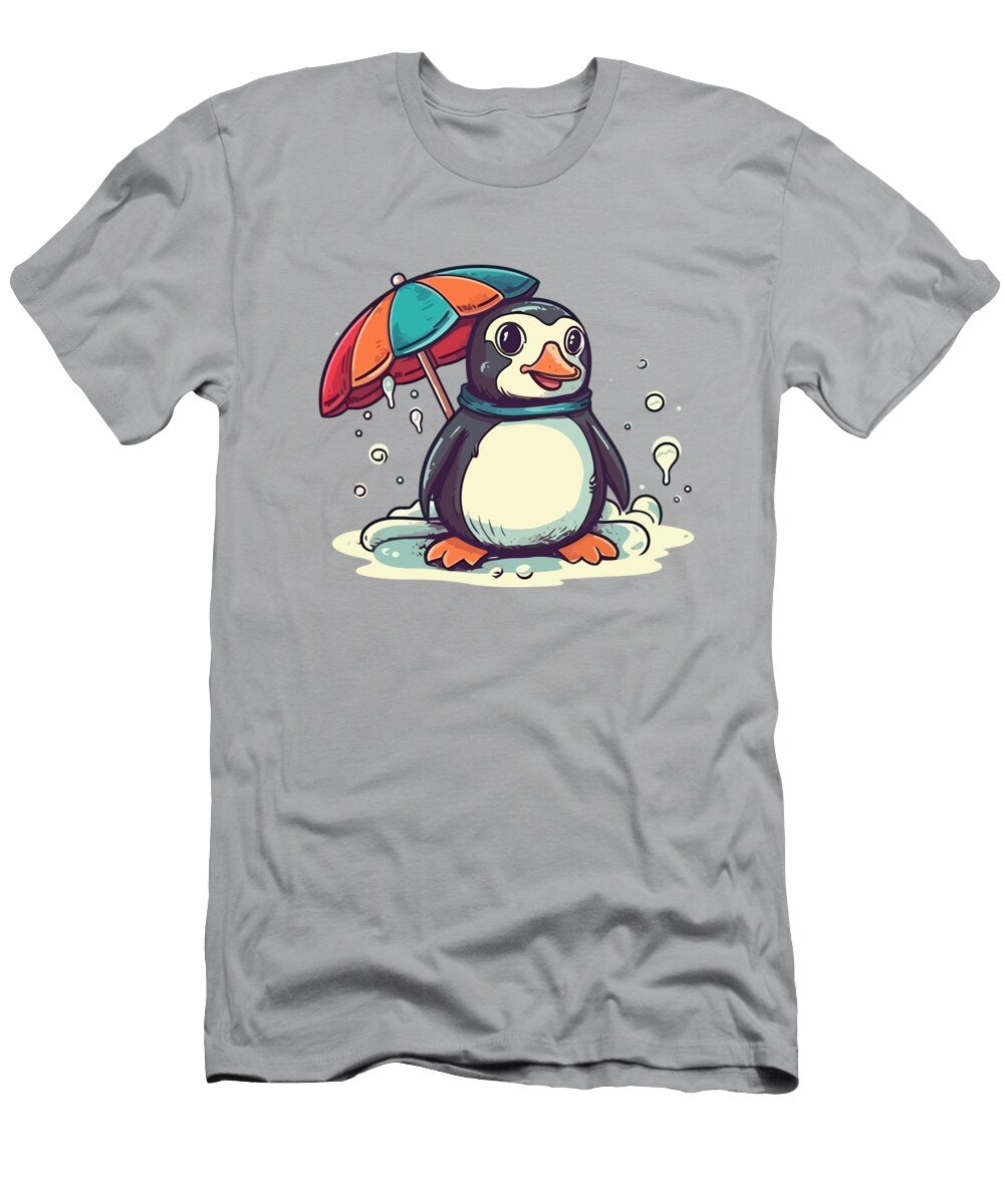 Cute Penguin Chilling on the Beach Amir Faysal T-Shirt