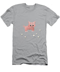 Cute Pink Chibi Piglet with Daisies Barefoot Bodeez Art T-Shirt