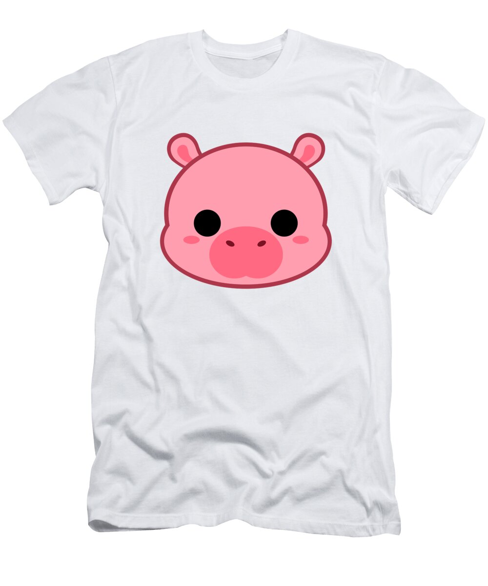 Cute Pink Hippo Alien3287 T-Shirt
