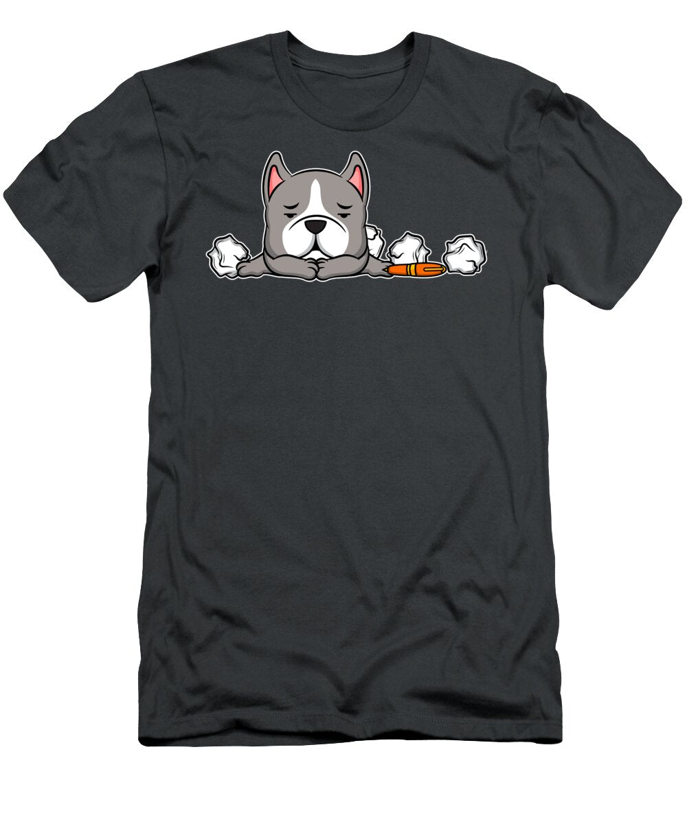 Cute Pitbull Dog Lover Office Humor Tom Schiesswald T-Shirt
