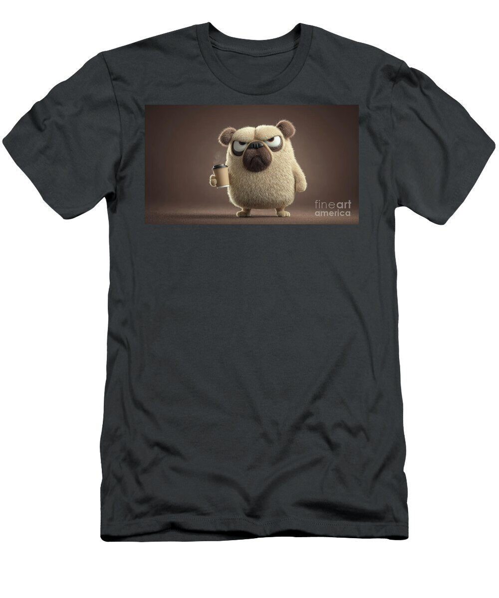 Cute Pug Holding Coffee Cup Beautiful Things T-Shirt