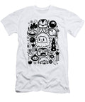 Cute Retro Characters Doodle Black Frank Curkovic T-Shirt