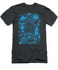 Cute Retro Characters Doodle Blue Frank Curkovic T-Shirt
