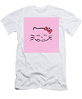 Cute Smiling Hello Kitty Kawaii Character Illustration on Pink Awen Fine Art Prints T-Shirt