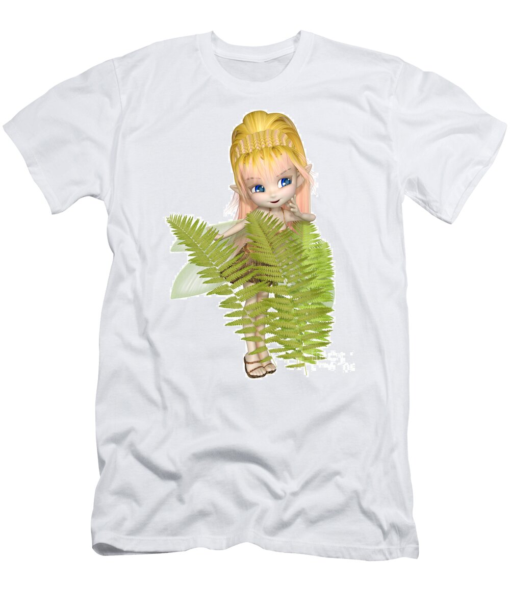 Cute Toon Fern Fairy with Blonde and Pink Hair Fairy Fantasies T-Shirt