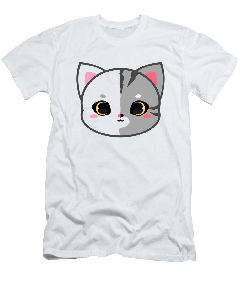 Cute White and Grey Chimera Cat Alien3287 T-Shirt