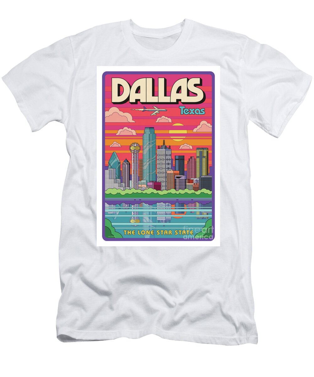 Dallas Pop Art Travel Poster Jim Zahniser T-Shirt