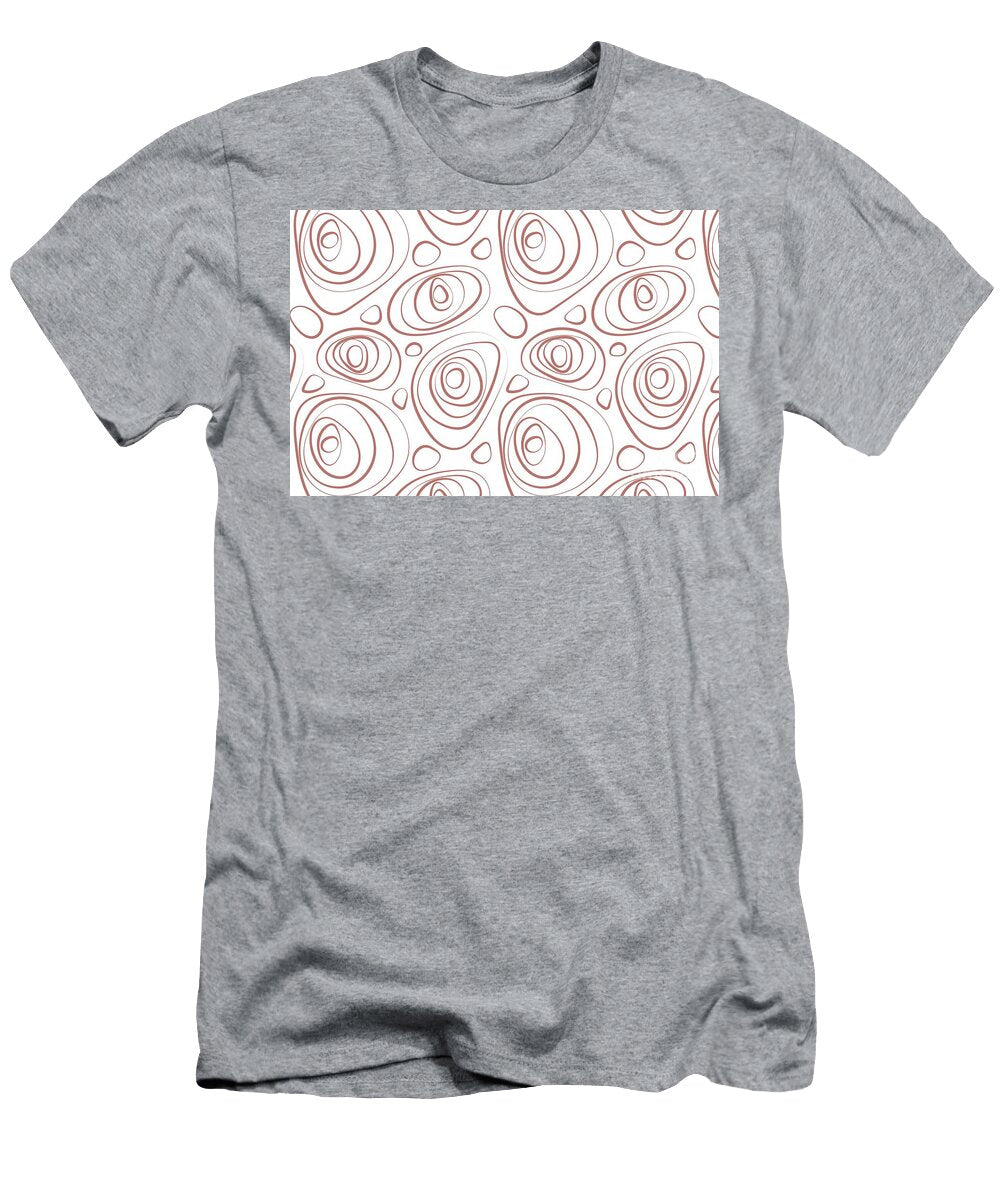 Dark Pink and White Wacky Retro Circle Pattern Petite Pattern Minimal Graphic Designs T-Shirt