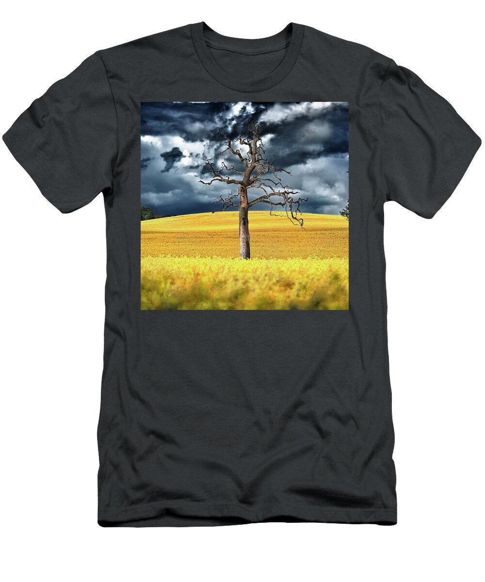 Dead Tree Among Rapeseed Field Manfred Voss T-Shirt