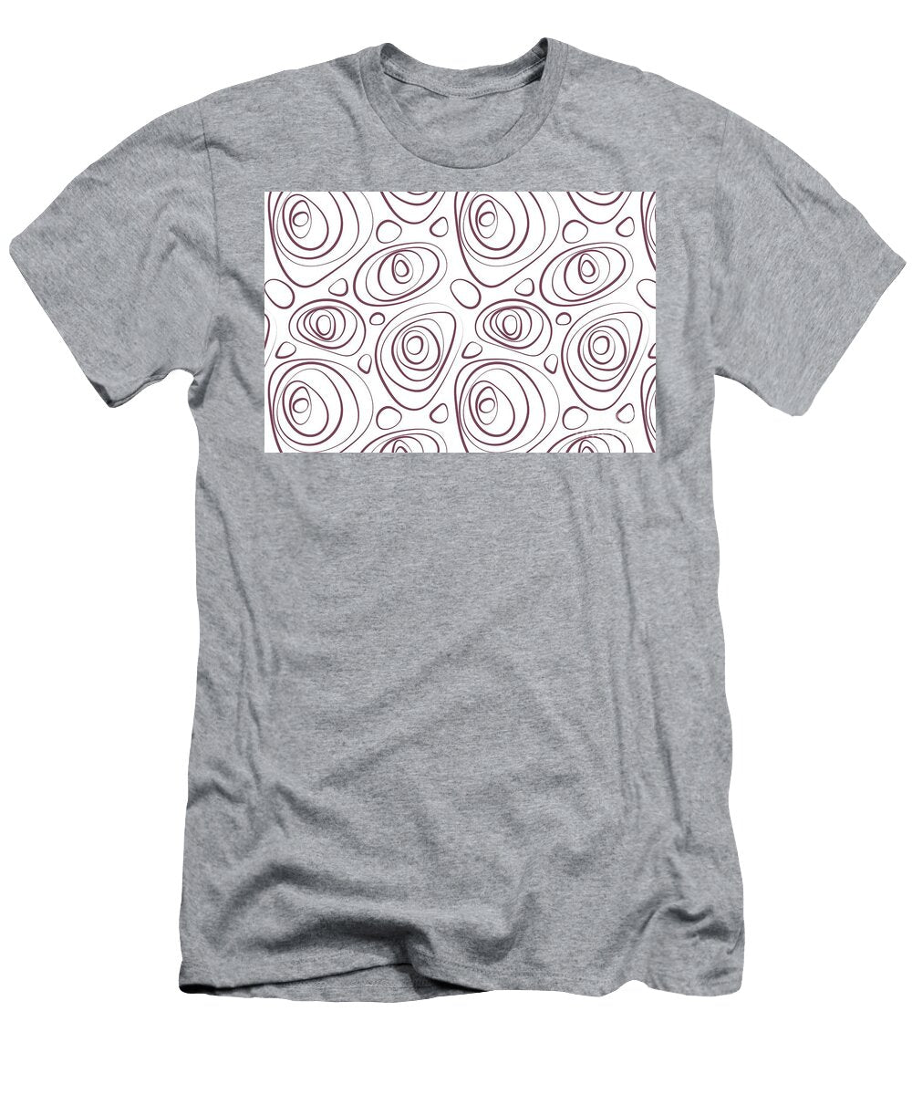 Deep Purple and White Wacky Retro Circle Pattern Pairs De 2022 Popular Color Mahogany Cherry De5020 Petite Pattern Minimal Graphic Designs T-Shirt