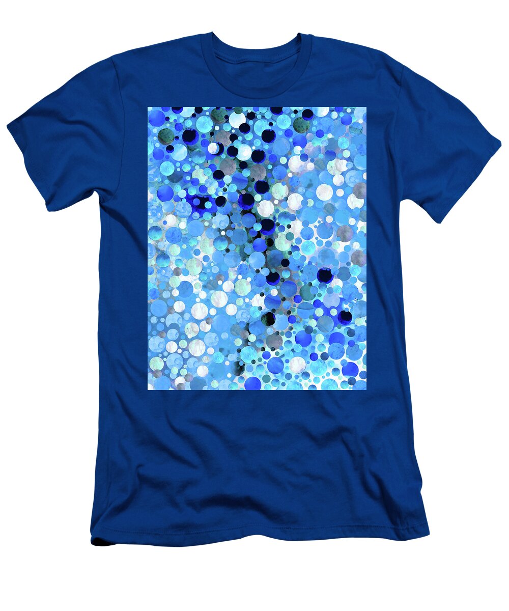 Deep Thoughts Blue Abstract Circle Art Sharon Cummings T-Shirt
