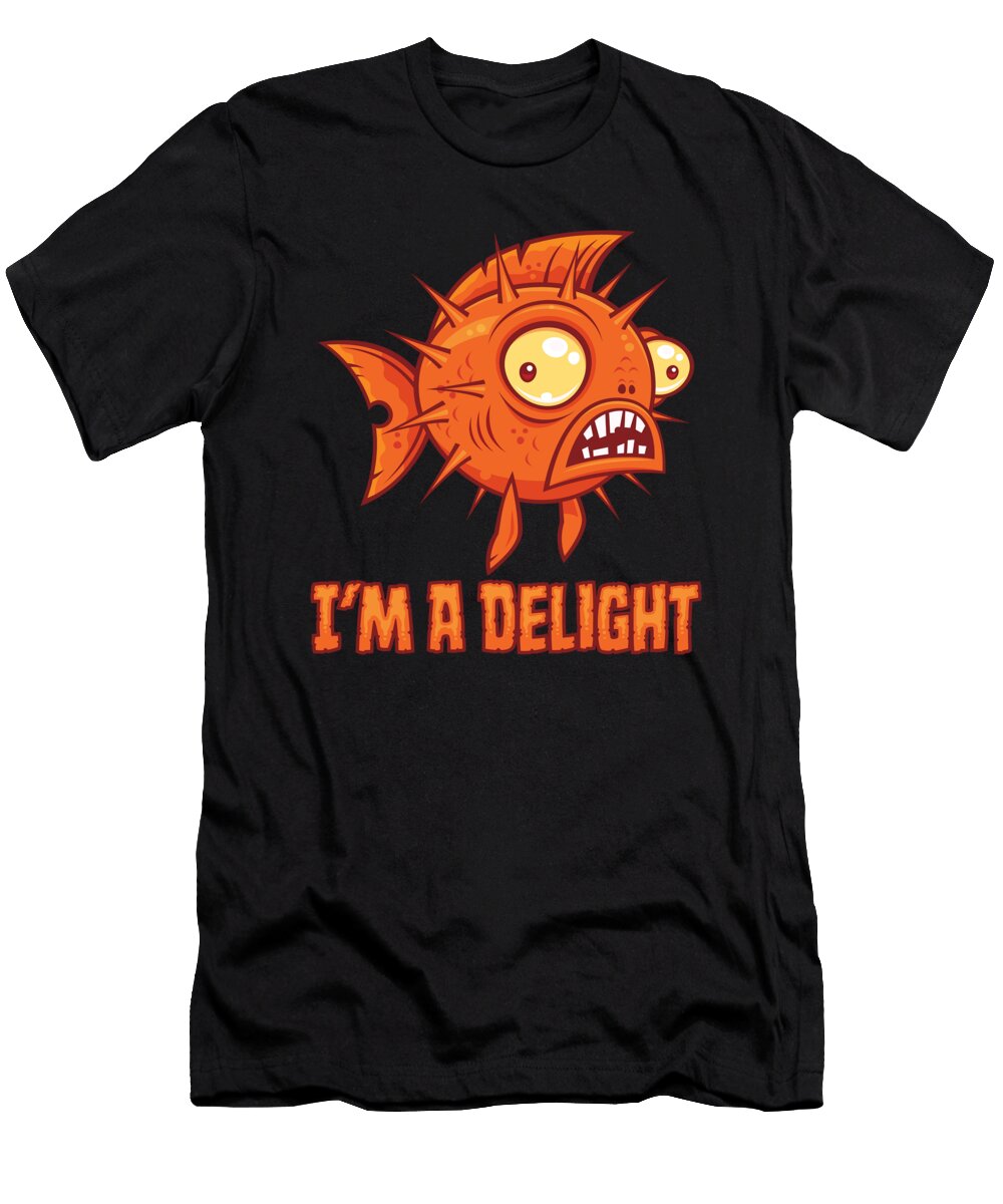 Delightfully Peculiar Paranoid Pufferfish John Schwegel T-Shirt