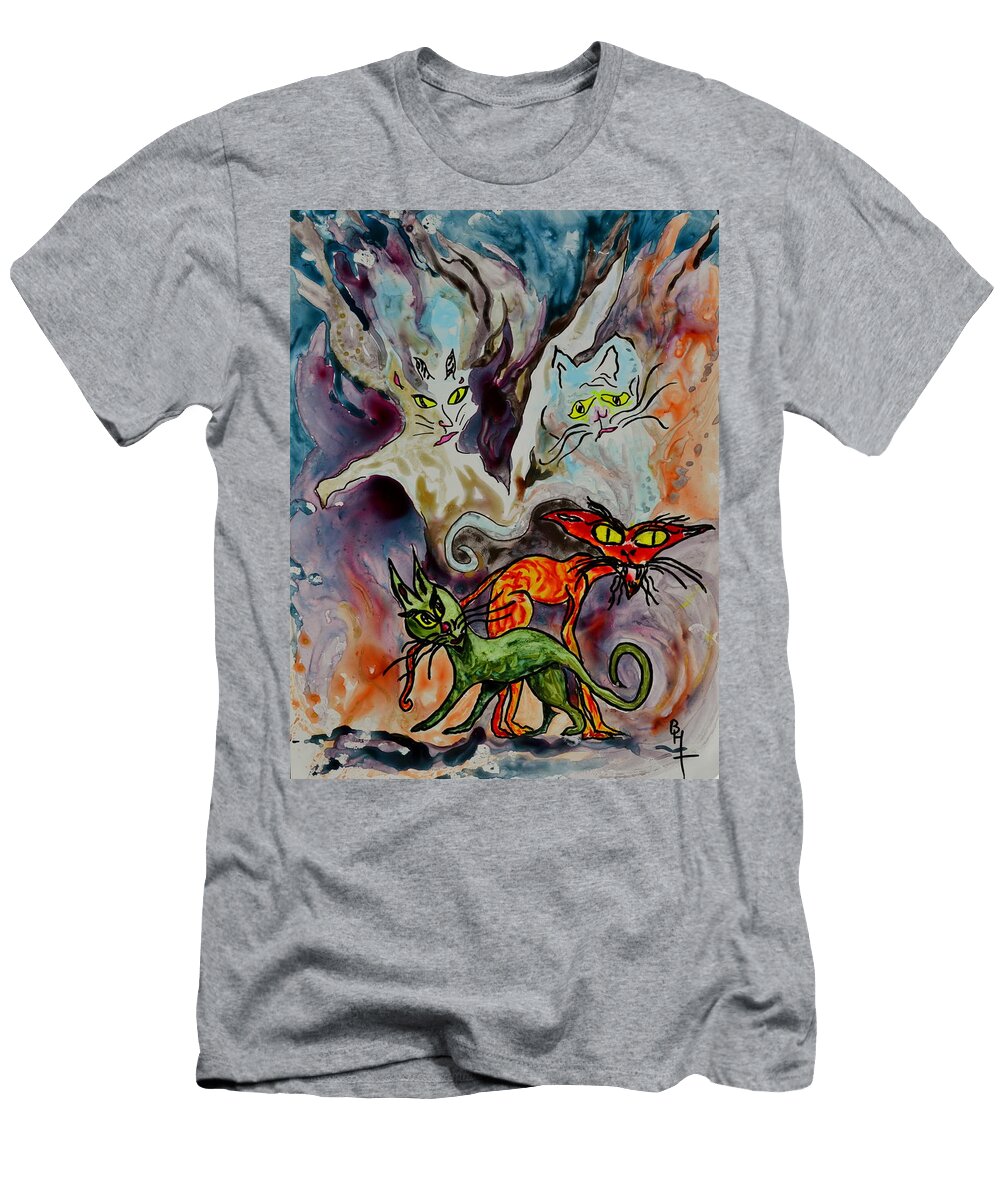 Demon Cats Haunted Beverley Harper Tinsley T-Shirt