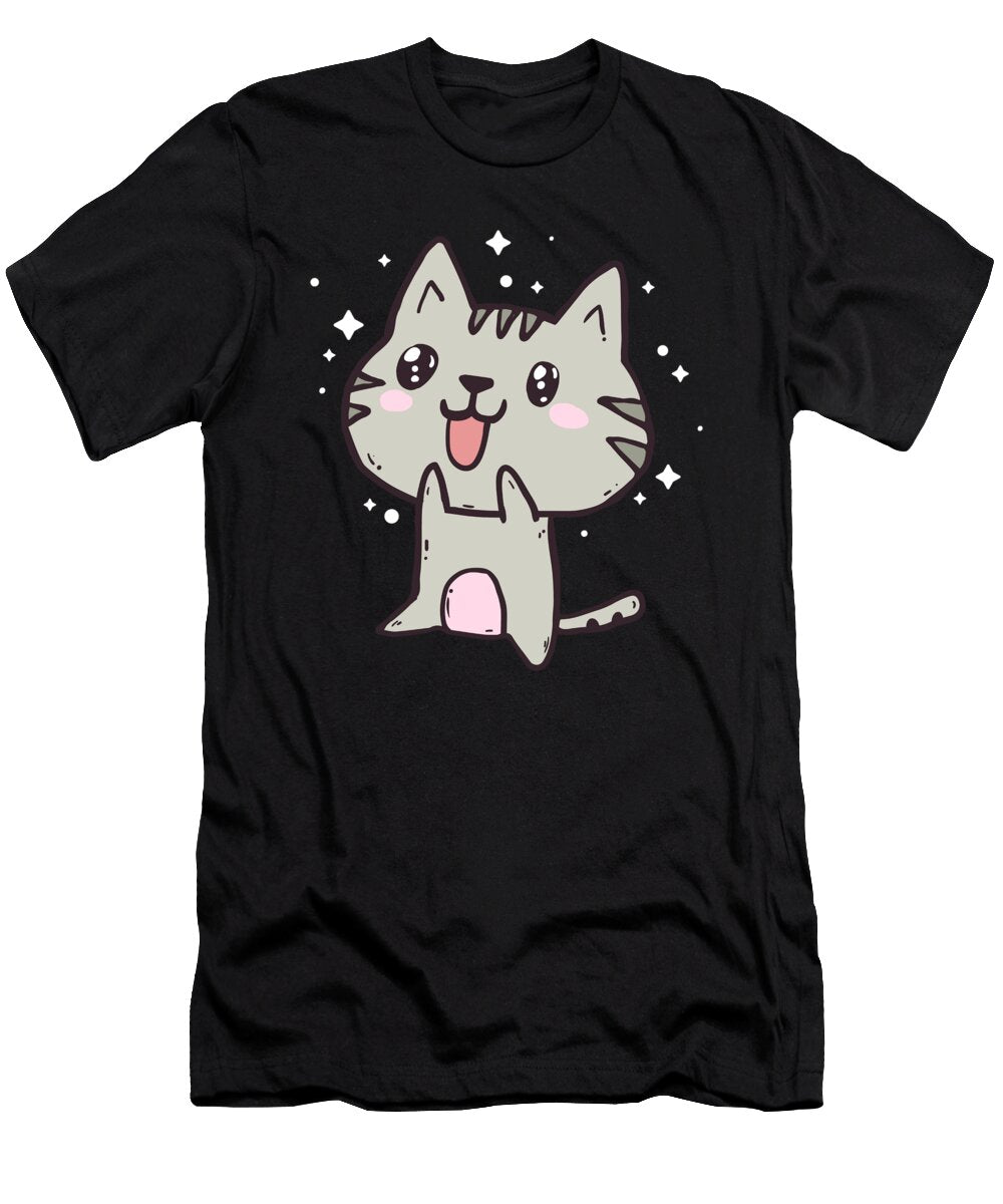 Derpy Kawaii Cat Whimsical Kitten Chibi Anime Noirty Designs T-Shirt