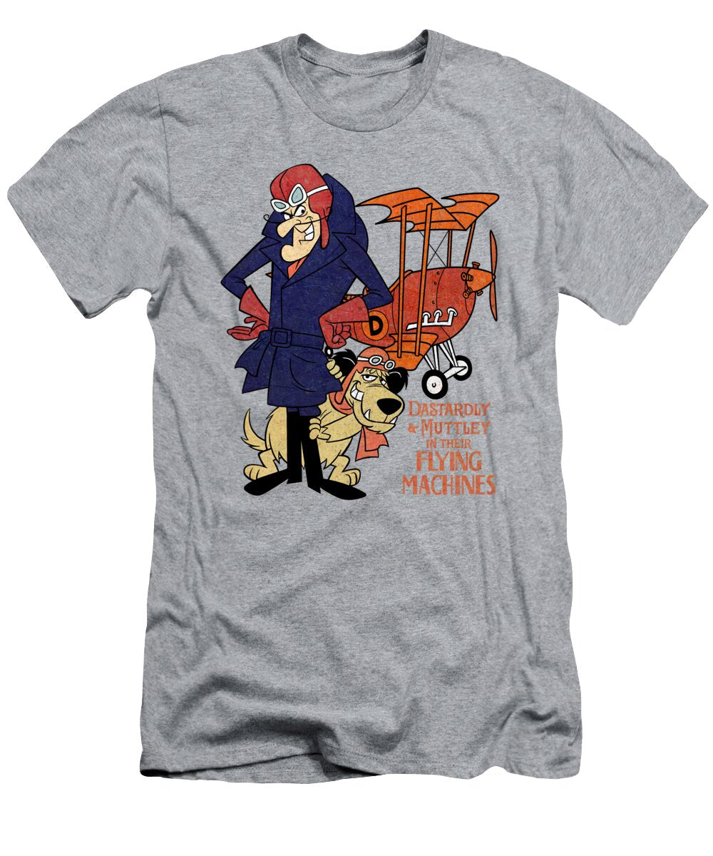 Dick Dastardly and Muttley in Their Flying Machines 60s Wacky Races Spinoff Cartoon Characters Glen Evans T-Shirt