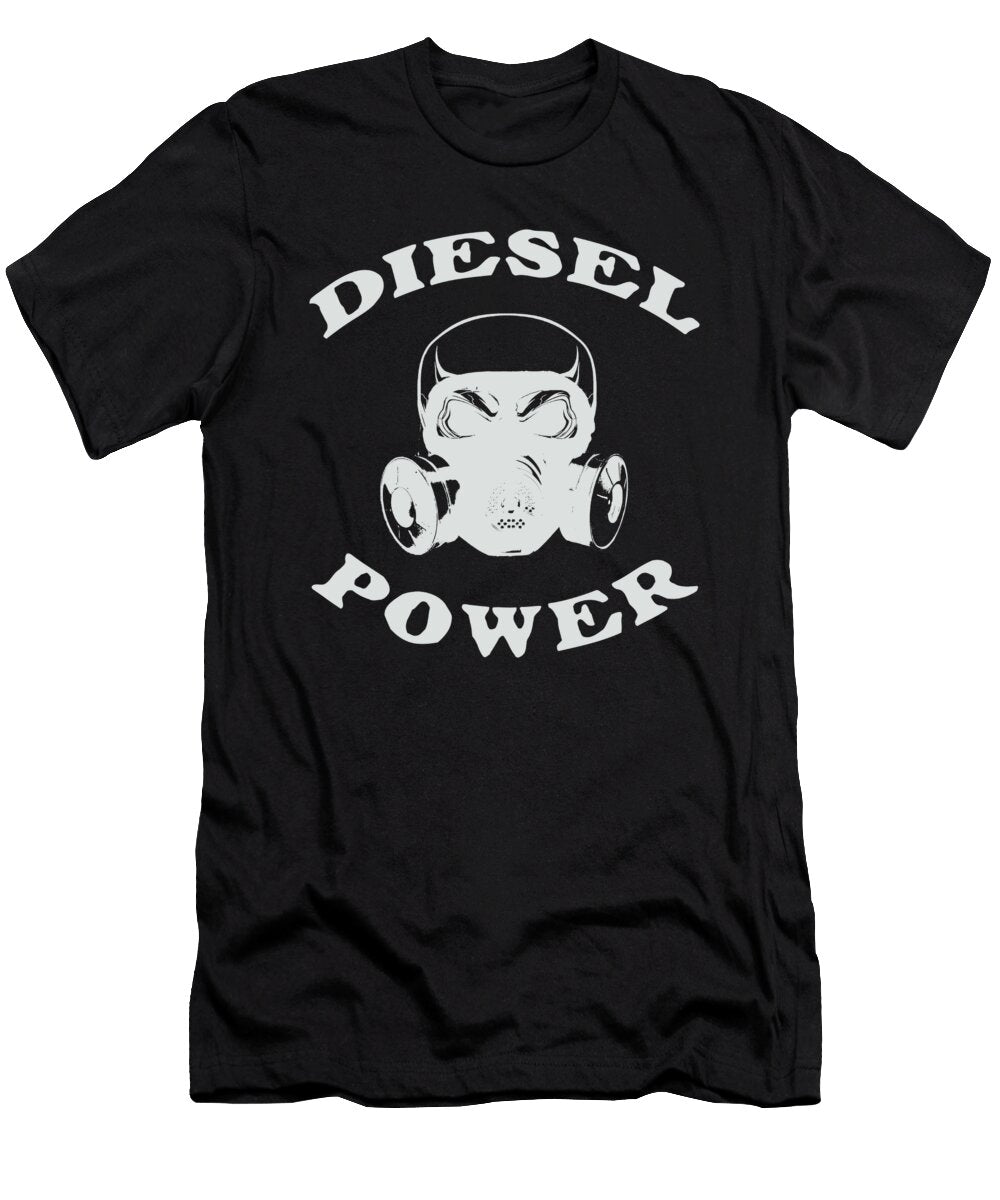 Diesel Power Gas Mask Skull Truck Offroad Silver Henry B T-Shirt