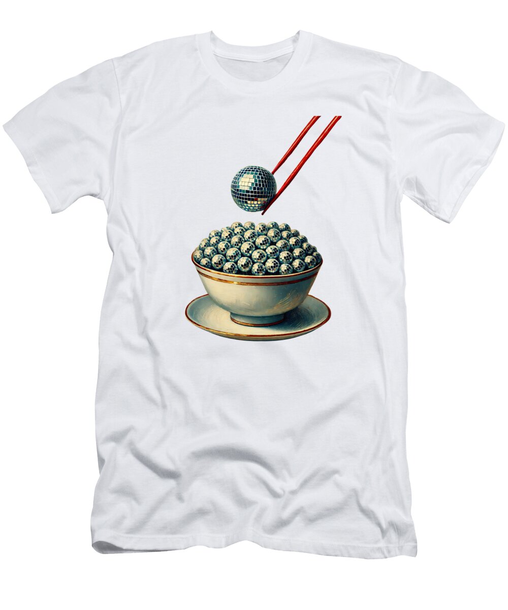 Disco Ball Art Disco Kitchen Poster Disco Breakfast Surreal Pop Art Ibrahim Haron T-Shirt