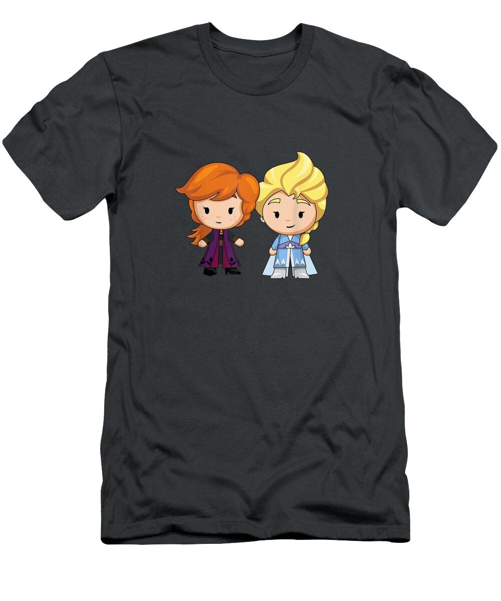 Disney Frozen 2 Elsa and Anna Chibi Art1 Storml Roni T-Shirt