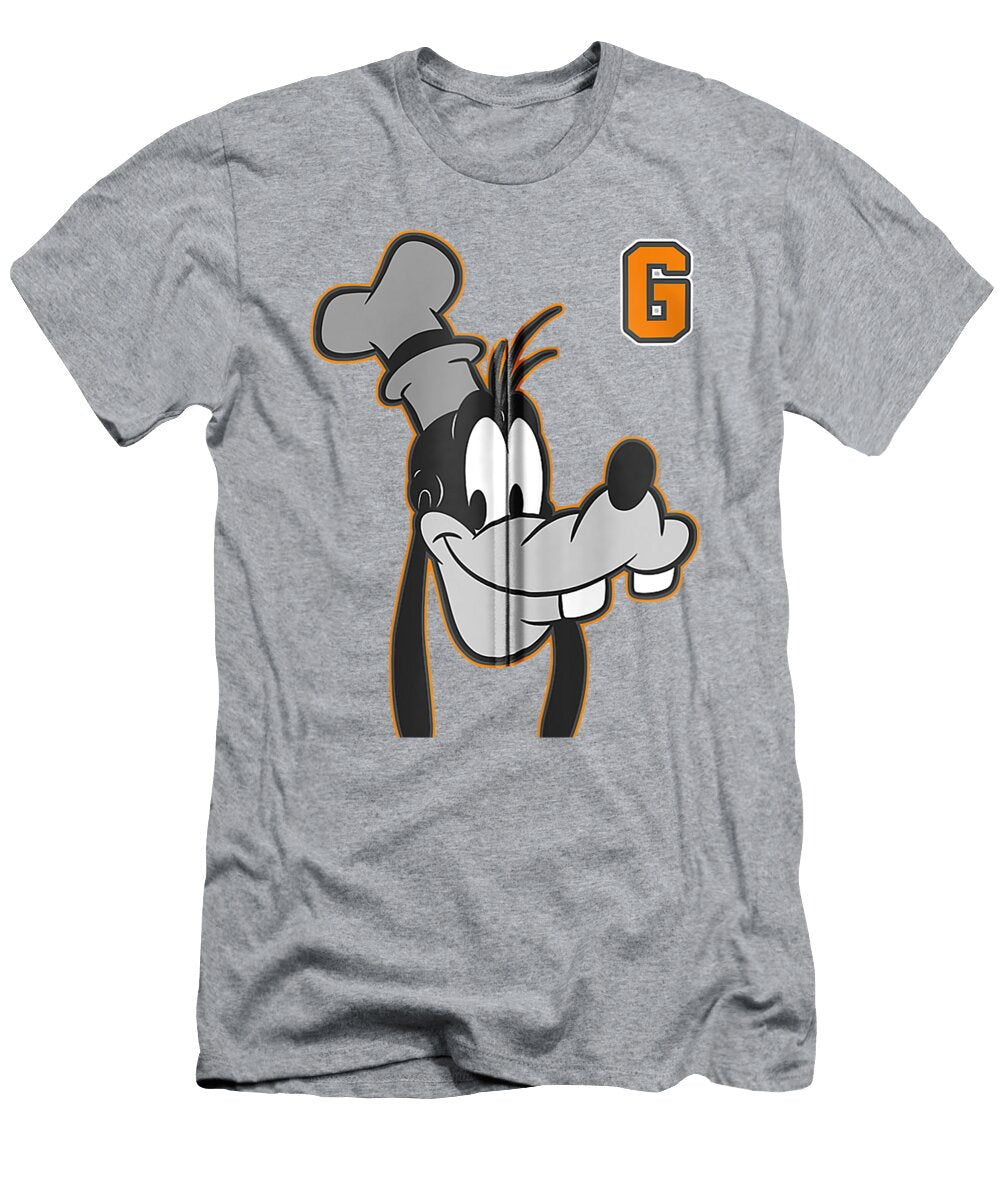 Disney Goofy Orange Outline Portrait Dru Elowyn T-Shirt