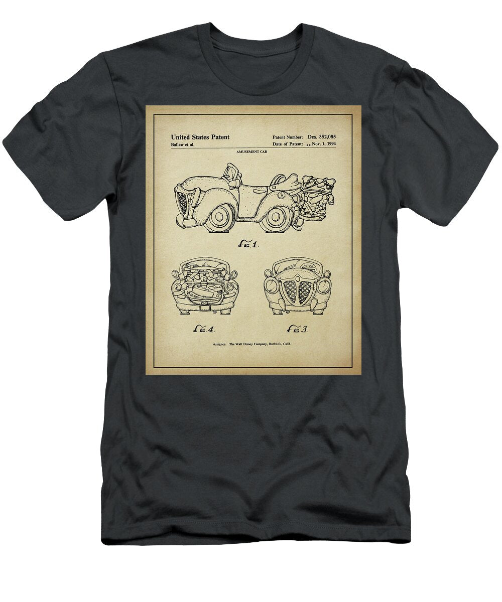 Disney Toontown Amusement Car Patent Dale Kincaid T-Shirt