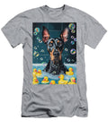 Doberman Pinscher Dog Enjoying a Bubbly Bath Adrien Efren T-Shirt