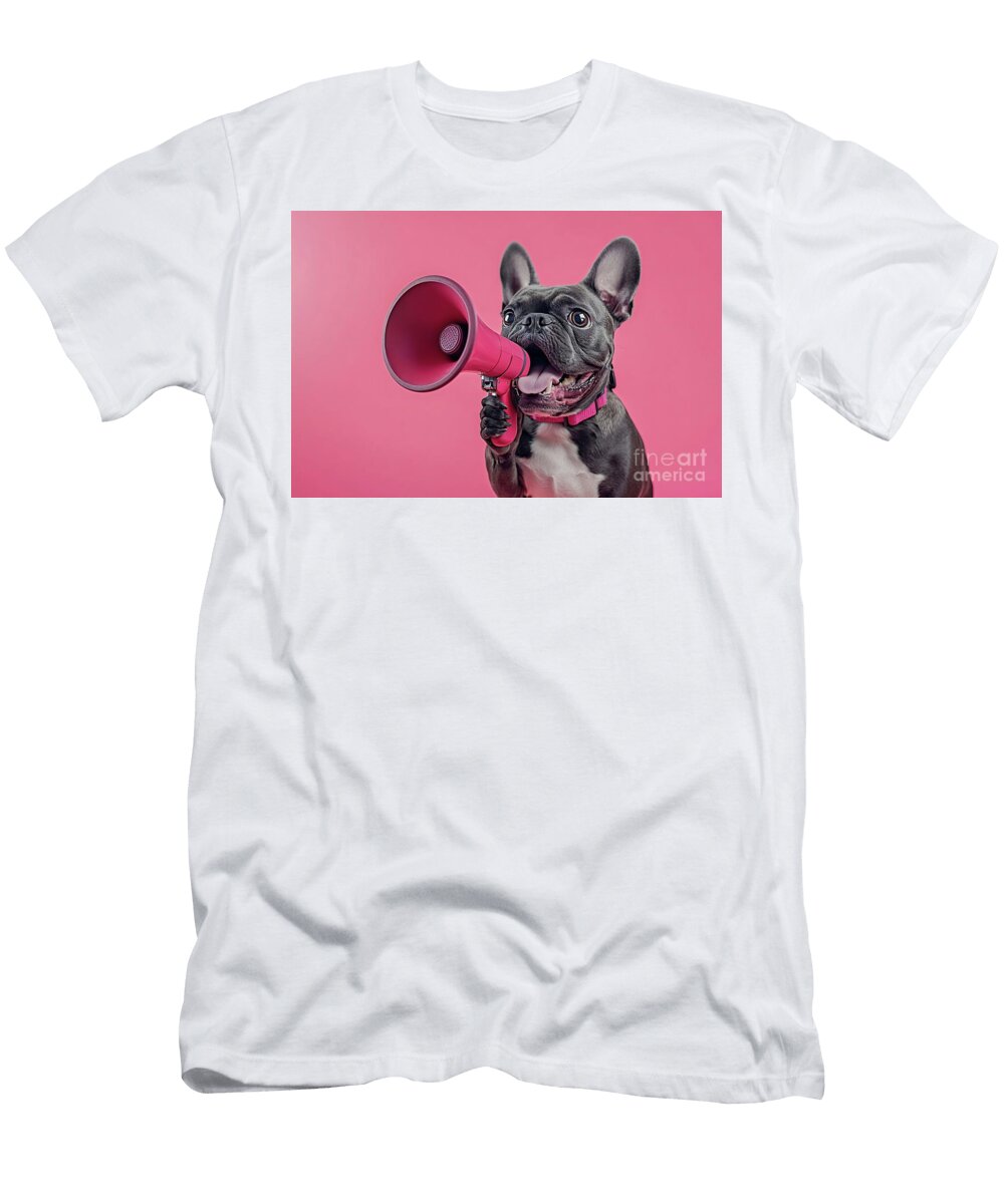 Dog Holds Megaphone for Attention Beautiful Things T-Shirt