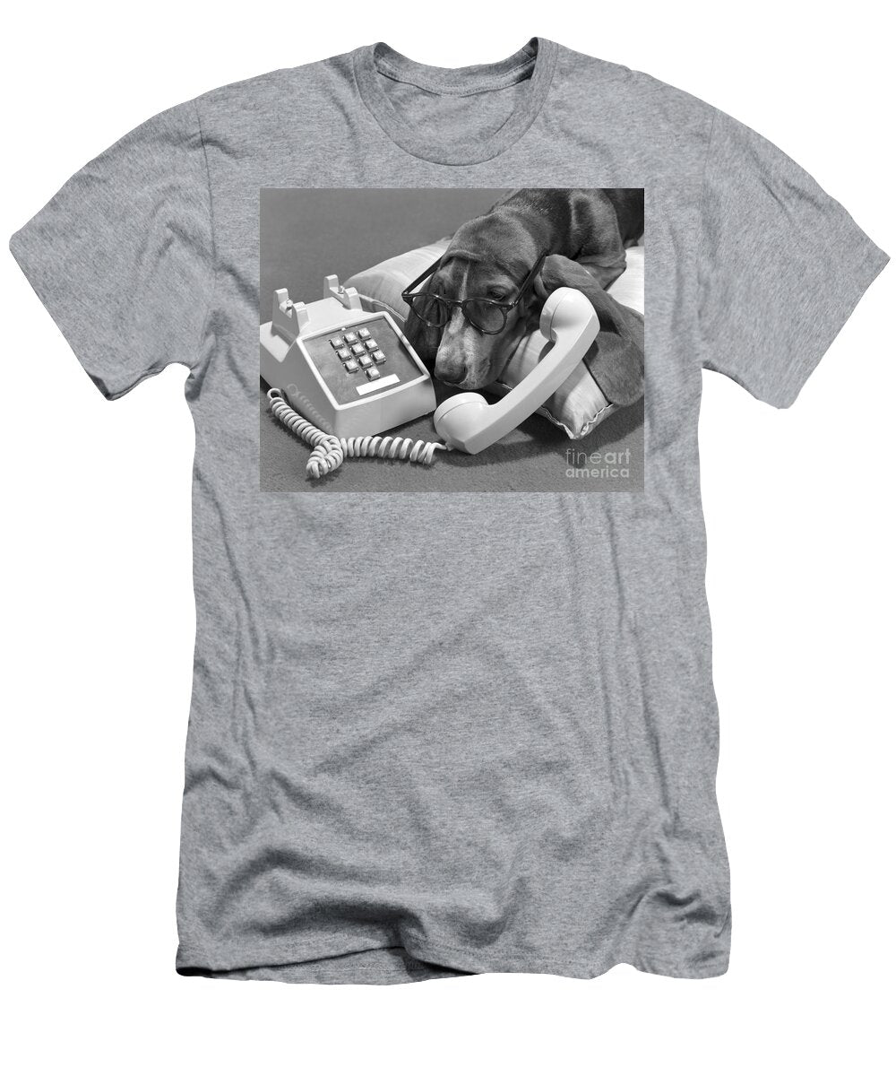 Dog with Eyeglasses and Telephone H Armstrong Robertsclassicstock T-Shirt