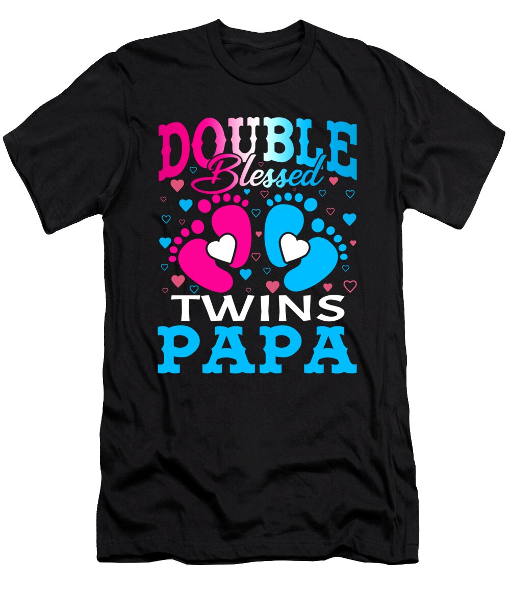 Double Blessed Twins Papa Dhbubble T-Shirt
