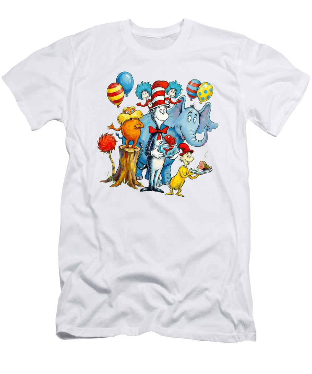 Dr Seuss Retro Vintage Characters Tnd Faarts T-Shirt