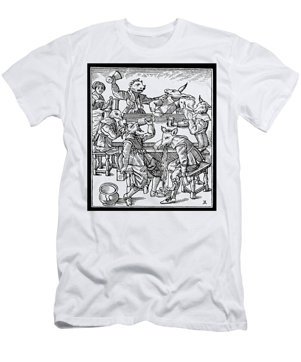 Drinking and Smoking Men As Animals British Library T-Shirt