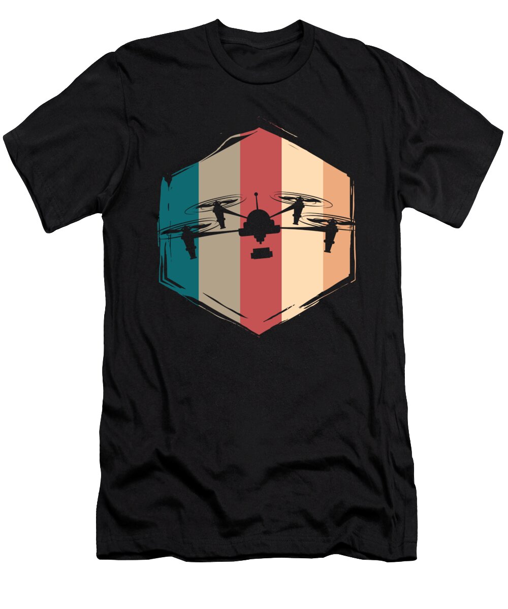 Drone Vintage Retro Aircraft Quadcopter Ground Basedcontroller Gifts Thomas Larch T-Shirt