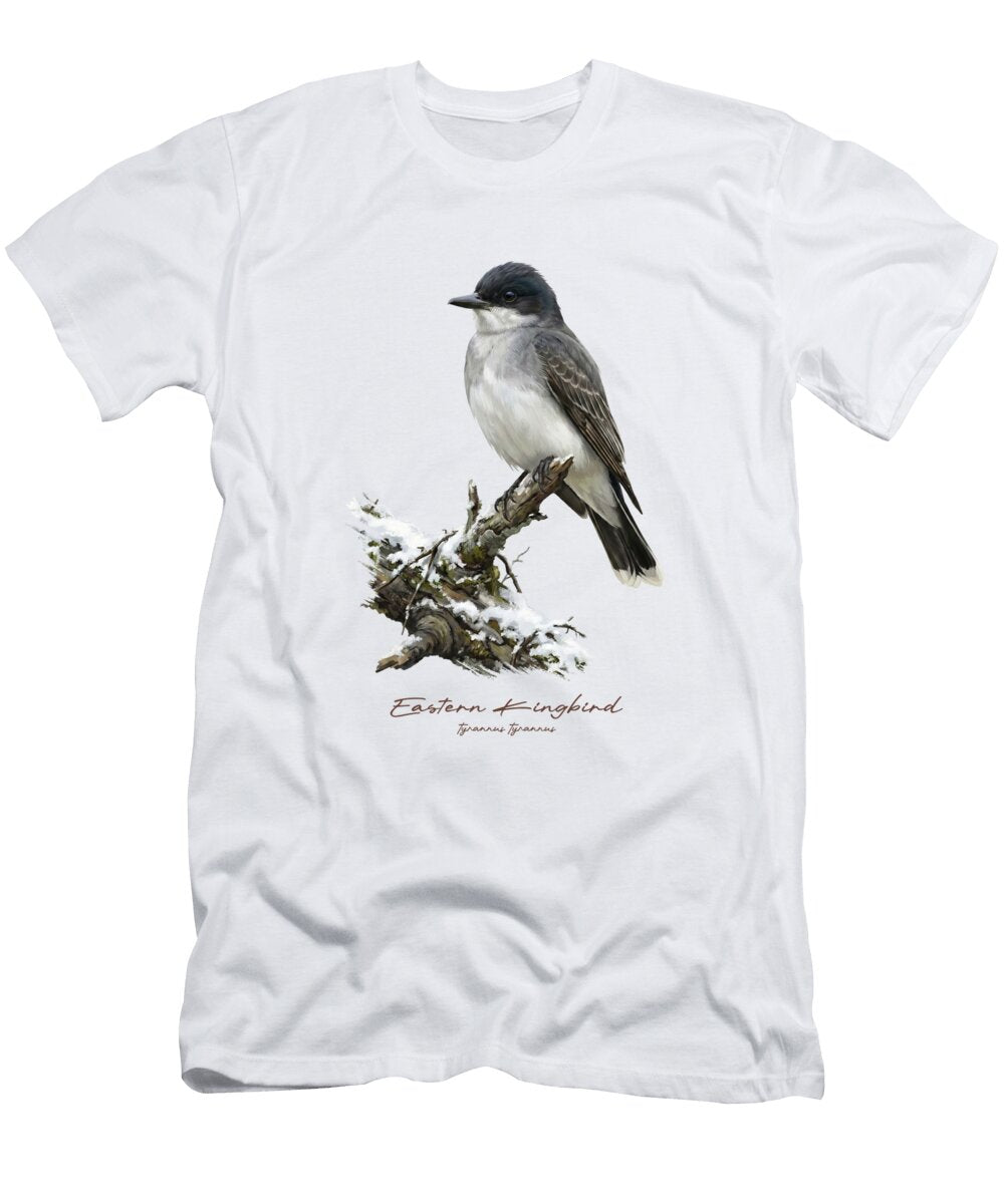 Eastern Kingbird on Snowy Branch Takeda Art T-Shirt