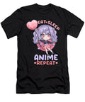 Eat Sleep Anime Repeat I Chibi Kawaii Otaku Bi Nutz T-Shirt