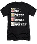 Eat Sleep Anime Repeat Teen Girls Gift Women Japanese Dnt Prints T-Shirt