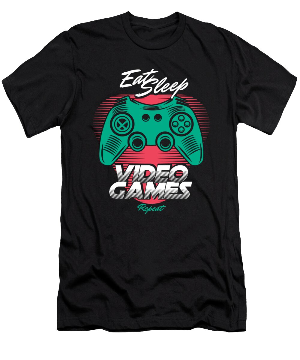 Eat Sleep Video Games Repeat Computergames Gaming Controller Gift Tom Giant T-Shirt