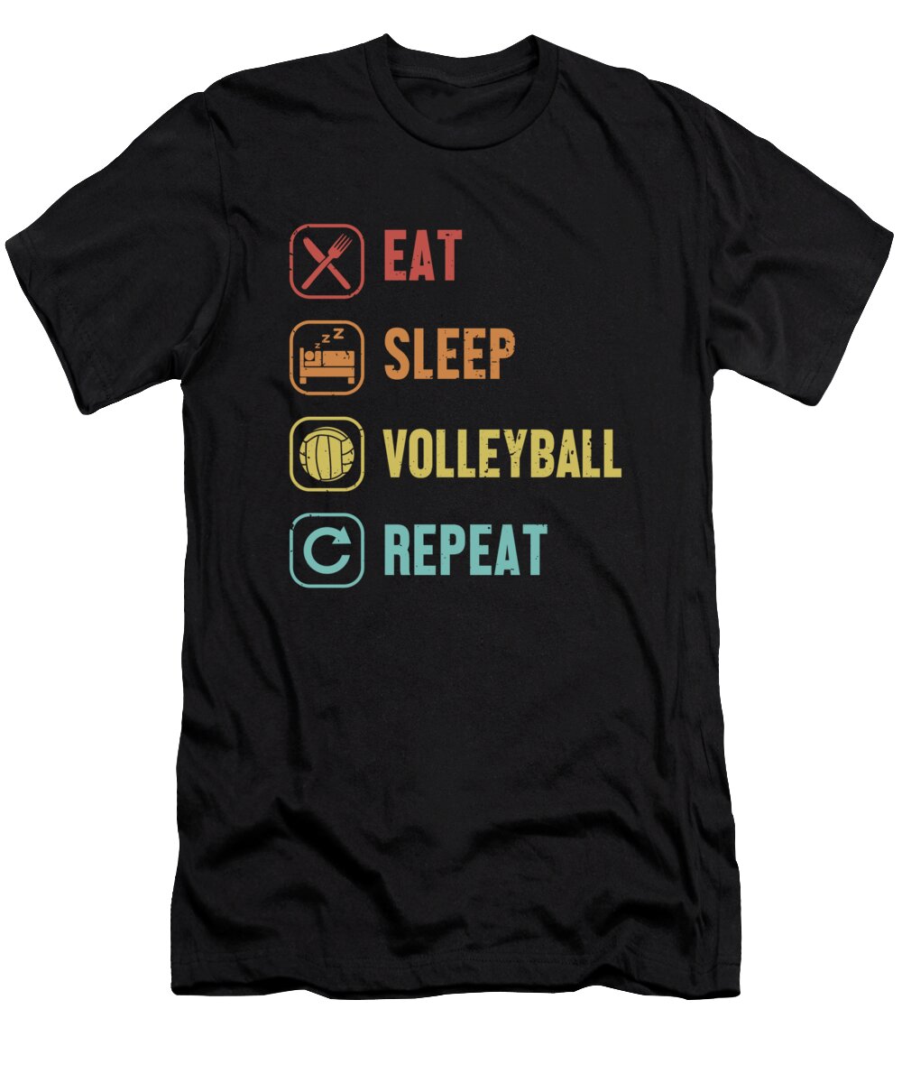 Eat Sleep Volleyball Repeat Team Player Coach Volleyball Marco Rothe T-Shirt