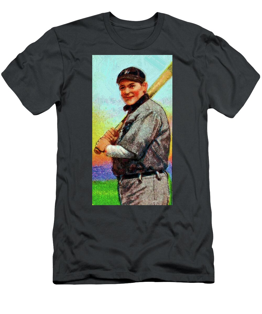 El Principe De Gales George Mullin with Bat Baseball Game Cards Oil Painting Celestial Images T-Shirt