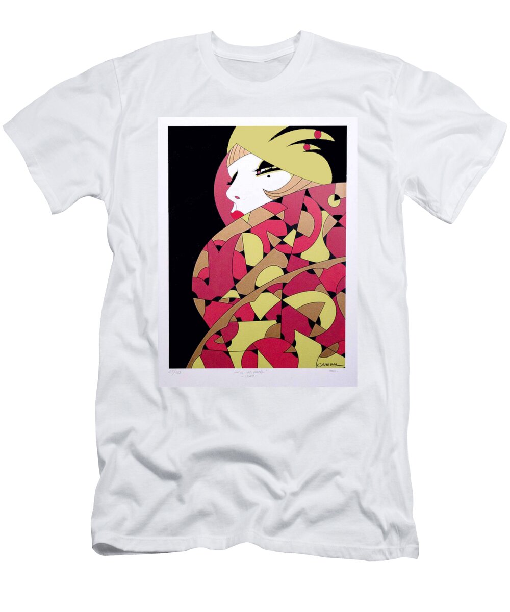 Elegant Lady in Abstract Patterns World Art Collective T-Shirt