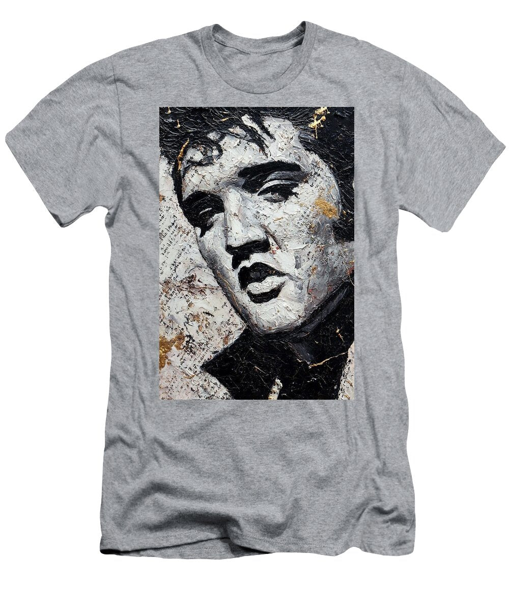 Elvis Presley Textured Portrait Elvis Rock King Eliana Haines T-Shirt