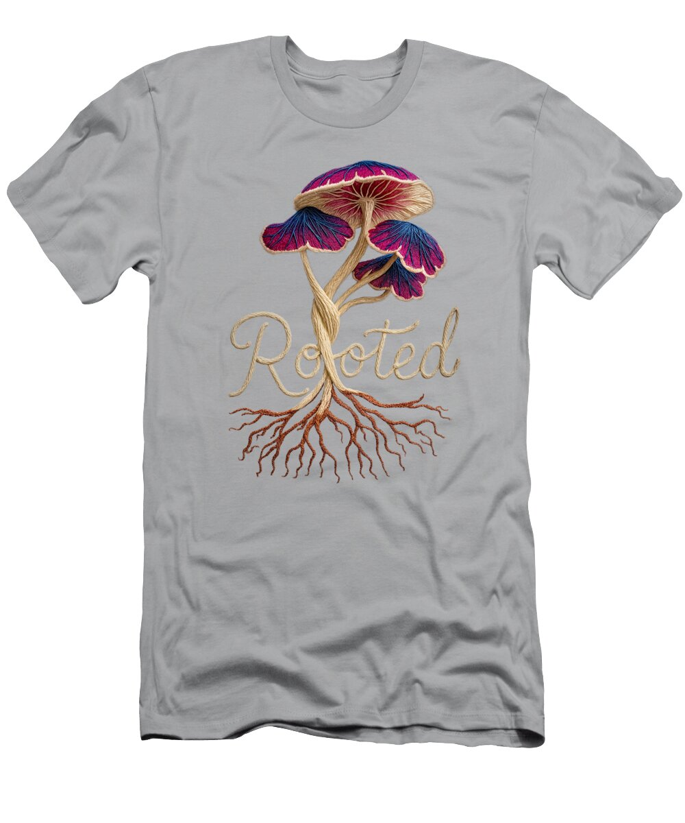 Embroidered Mushroom Nature Rooted Lena Owens T-Shirt