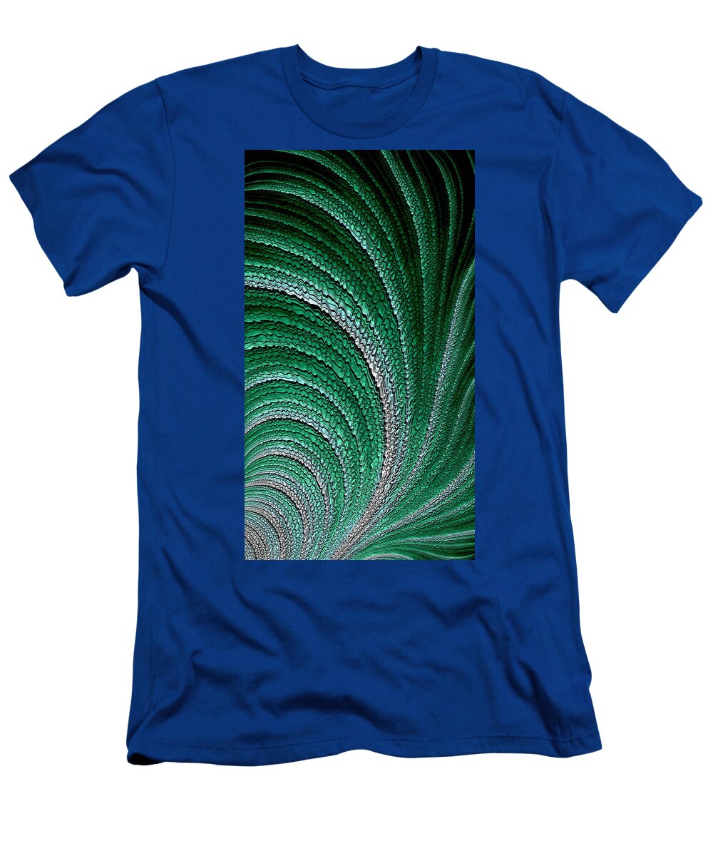 Emerald Green Fractal Feather Shelli Fitzpatrick T-Shirt