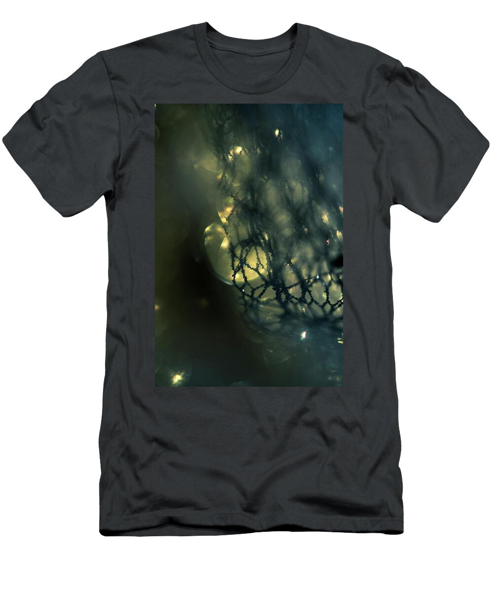 Enigma Abstract Blue Gold Lace Pattern 1 Jenny Rainbow T-Shirt
