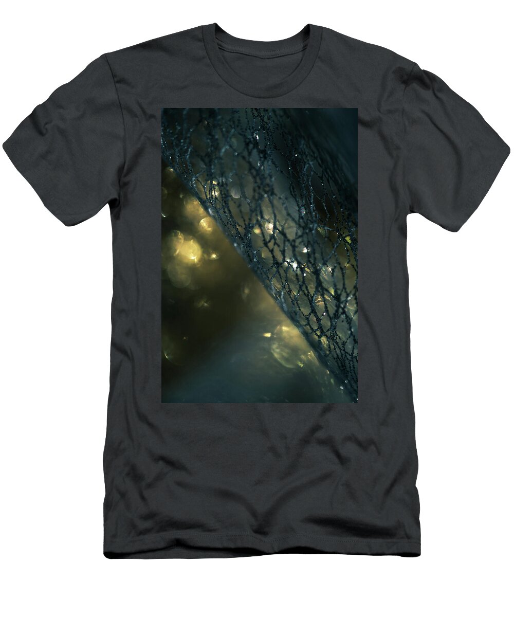 Enigma Abstract Blue Gold Lace Pattern Jenny Rainbow T-Shirt