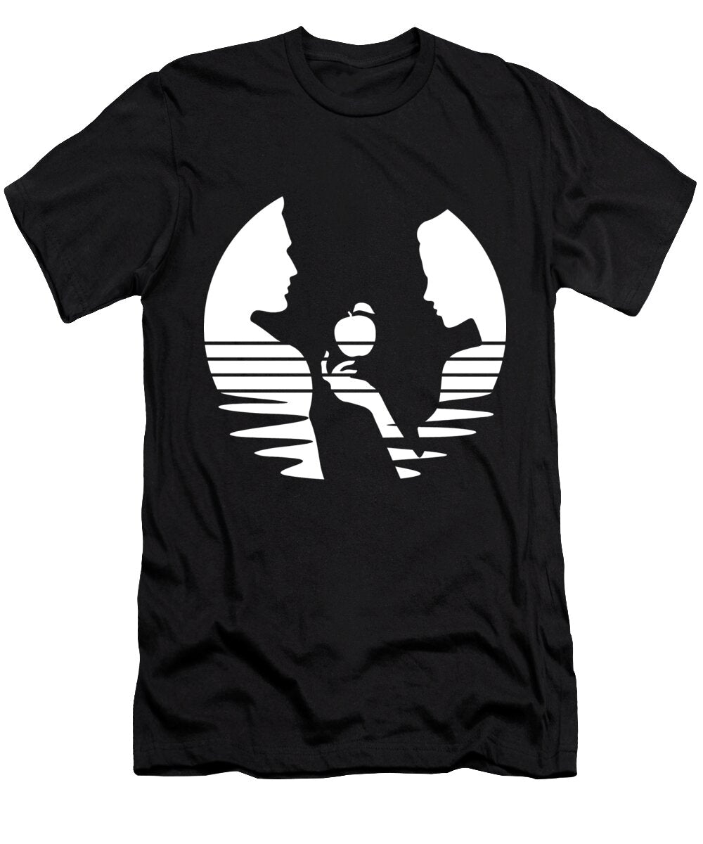 Eve Hands an Apple to Adam Grunge Circular Graphic Illustration Version 3 3 Mounir Khalfouf T-Shirt