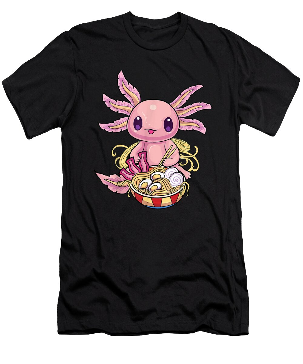 Exhilarating Things Kawaii Axolotl Ramen Noodles Japanese Anime Otaku Nu Goth Cute Gifts Ezone Prints T-Shirt