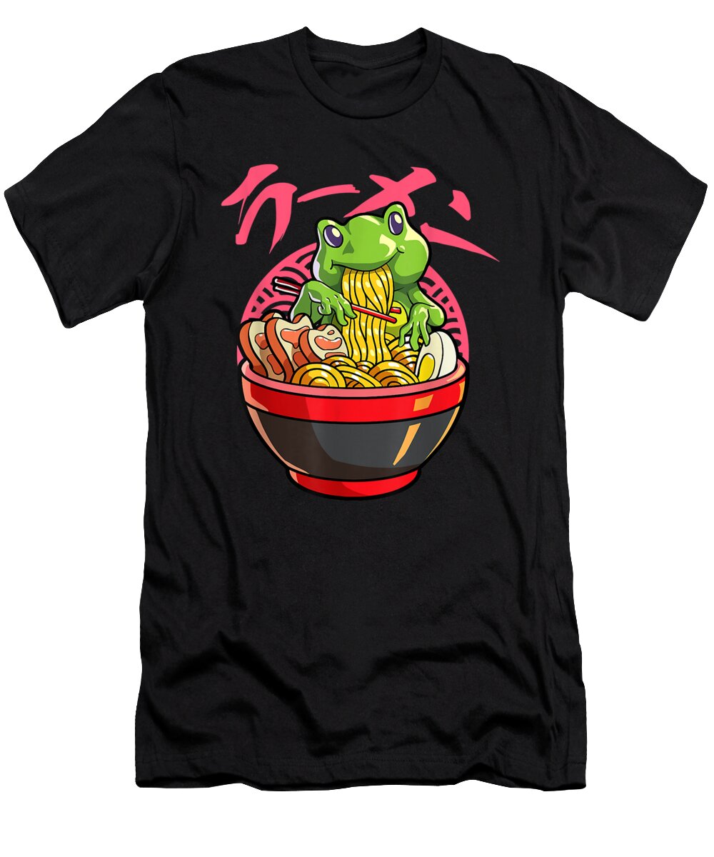 Exhilarating Things Kawaii Frog Ramen Japanese Noodle Anime Frog Cute Gifts Ezone Prints T-Shirt