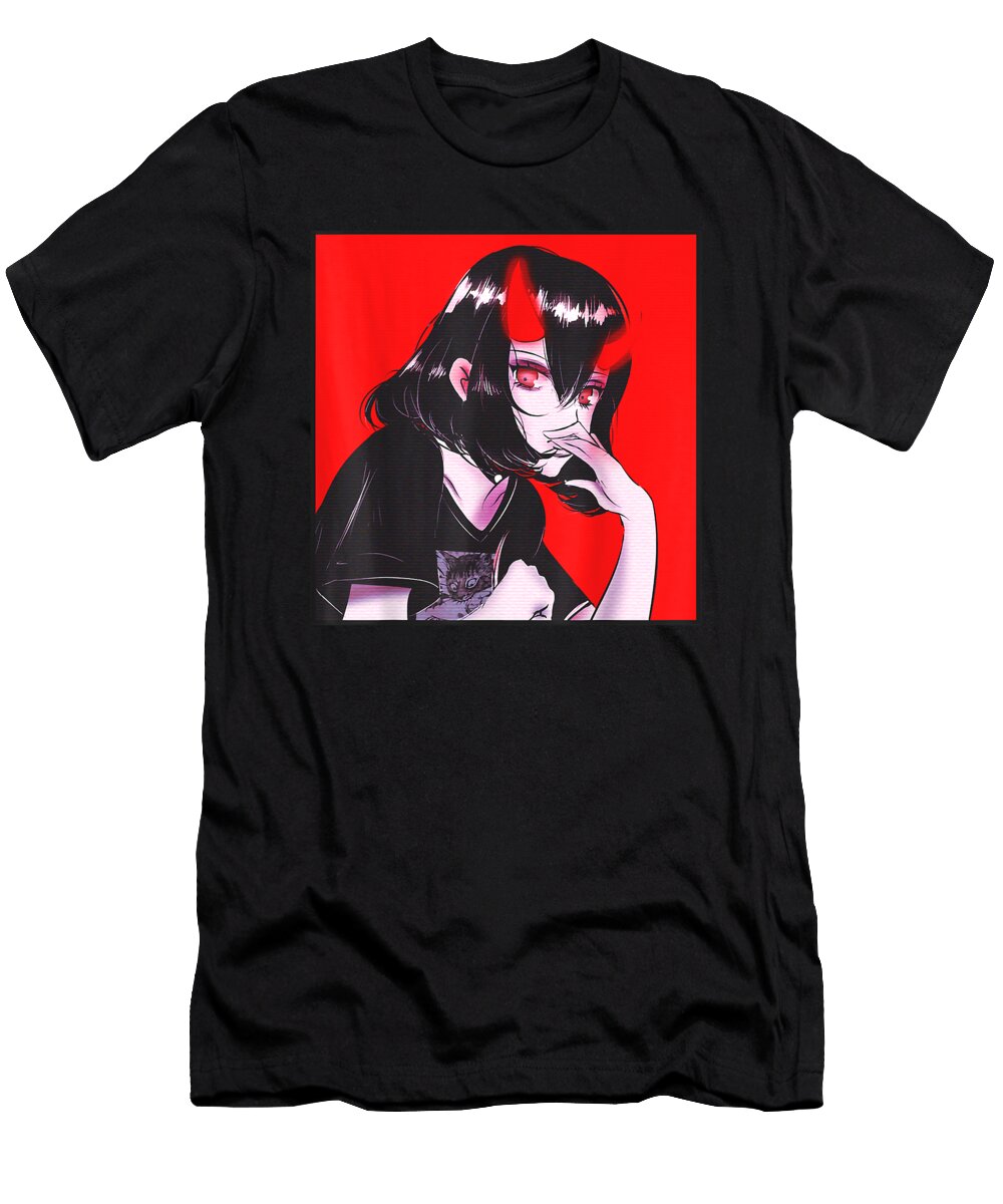 Experience Anime Aesthetic Gothic Demon Girl Kawaii Waifu Vintage Ezone Prints T-Shirt